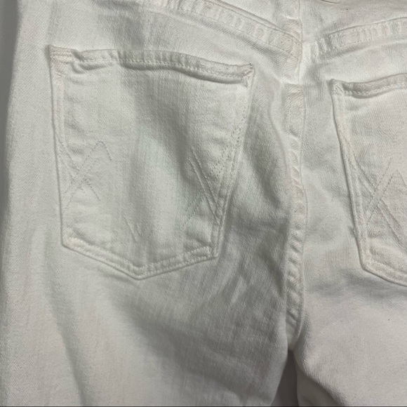 Anthropologie McGuire white Valetetta Straight stretch jeans with embroidery 26 - Picture 10 of 13